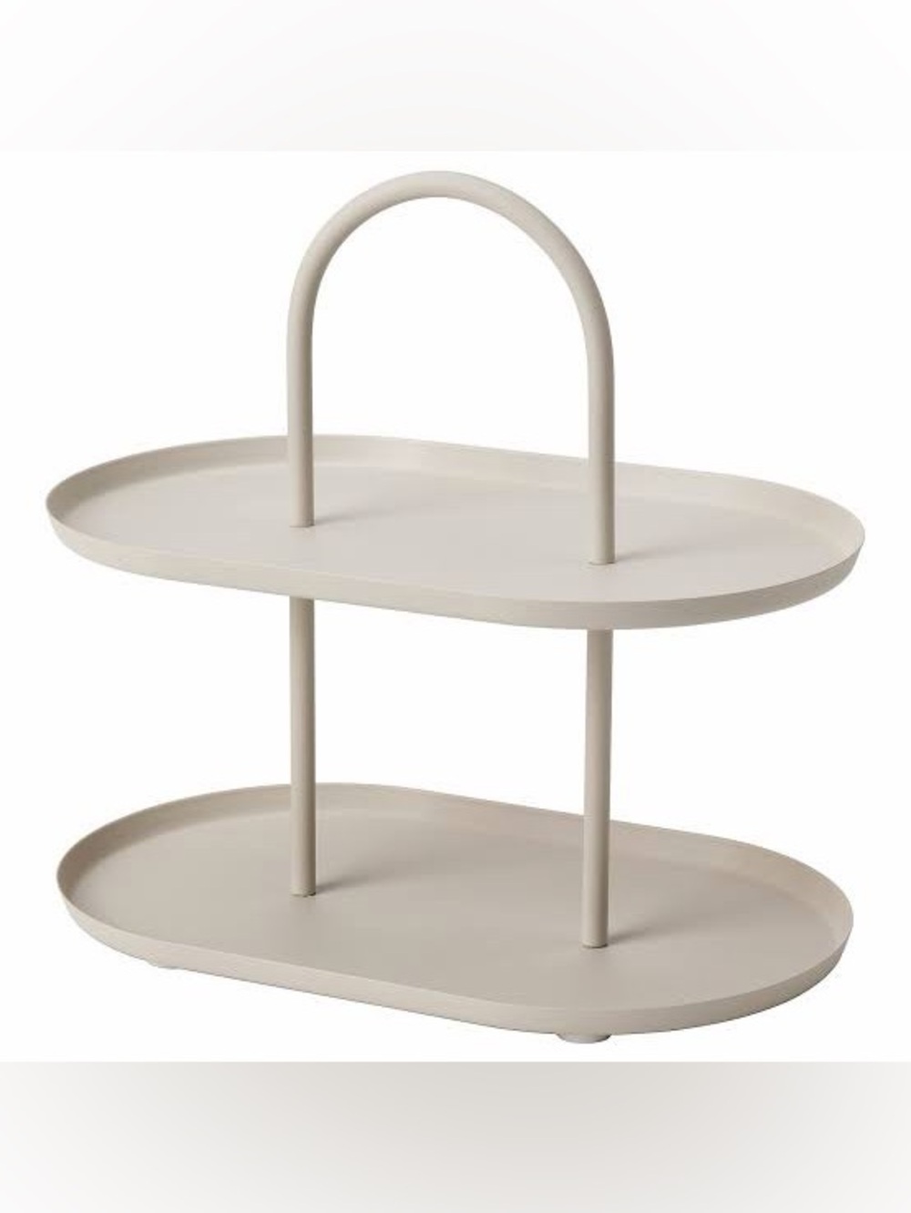 IKEA Two-Tier Oval Tray Caddy in Light Beige